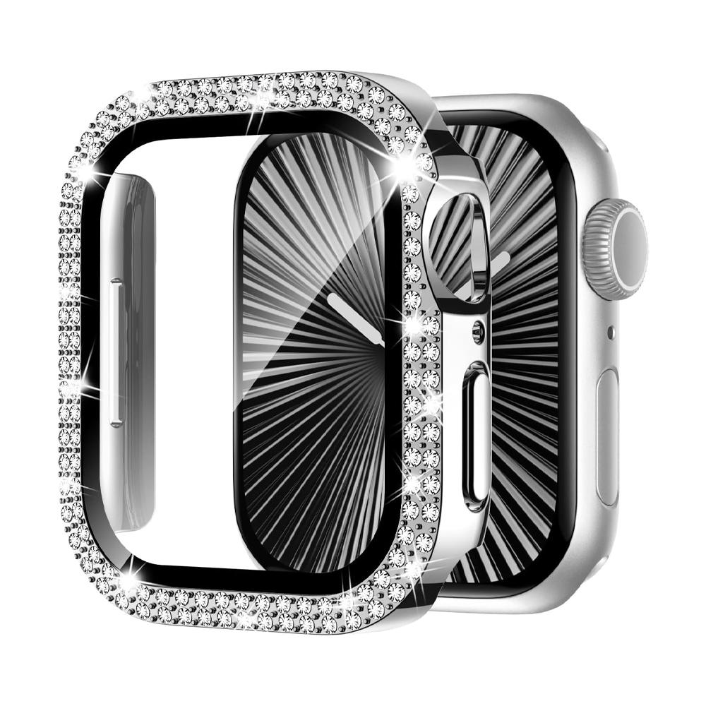 Защитная пленка для корпуса Apple Watch 10 11 42 мм 46 мм 38/40/41/44/45 мм Алмазный бампер Закаленное стекло Серия 9 7 SE 6 8 5 Чехол