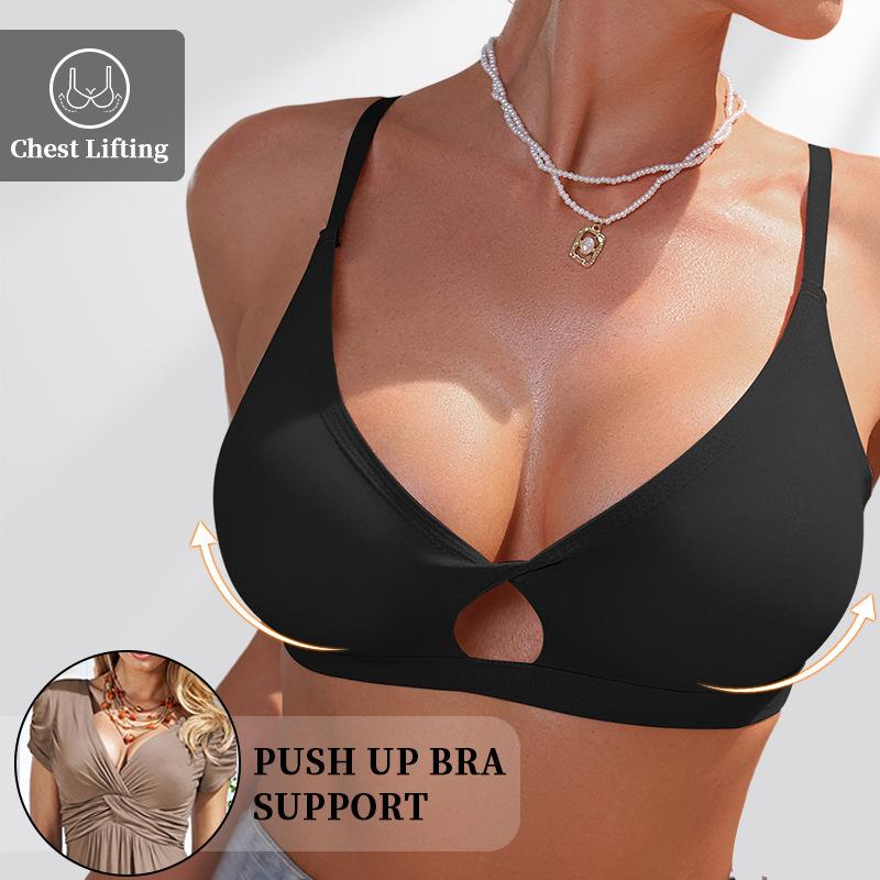 Бесшовное нижнее белье, глубокий V-образный вырез, сексуальные подтяжки, без косточек, пуш-ап и дышащий бюстгальтер