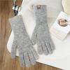 New Solid Color Gloves For Women In Winter Versatile For Students Cute Five Finger Knitted Knitted Couple Touchscreen Cute Warm Cycling