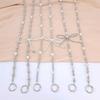 Luxury Silver Bowknot Beaded Phone Lanyard Handmade Crossbody Shoulder Strap  Phone Accessories