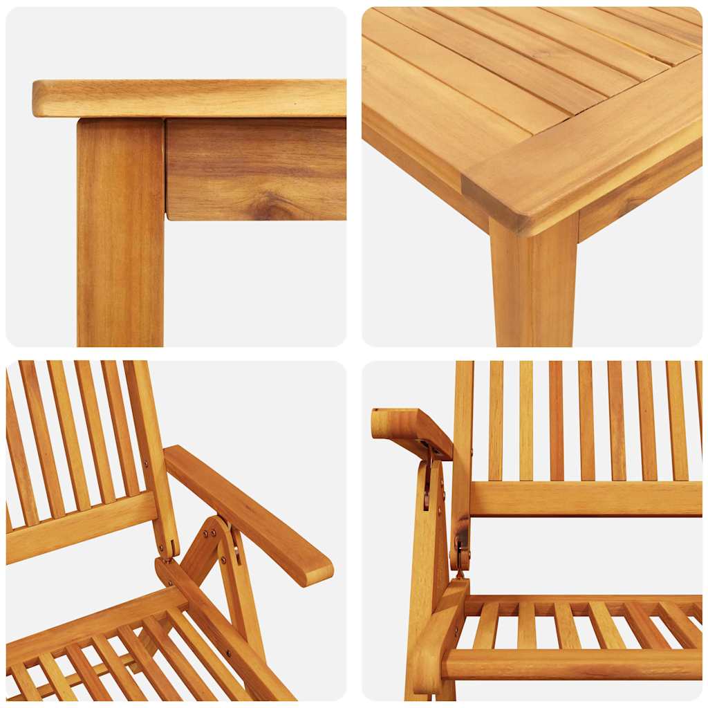 Garden Dining Set 5 pcs Brown Solid Acacia Wood