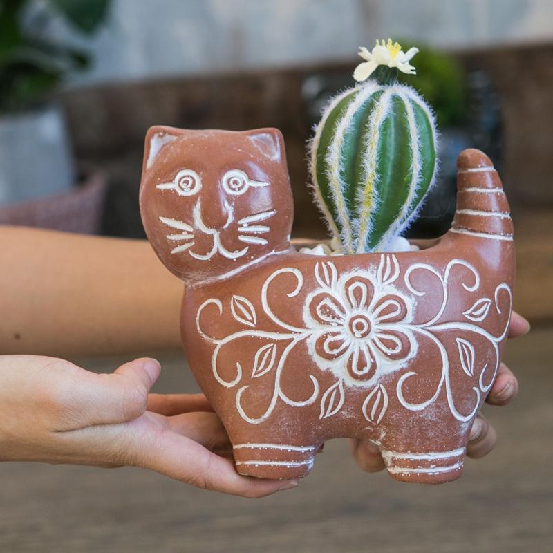 Цветочный горшок в виде кота из мультяшного кота, цементный бетонный котенок, цветочный горшок в форме суккулентов, украшение для двора, уникальное украшение для дома