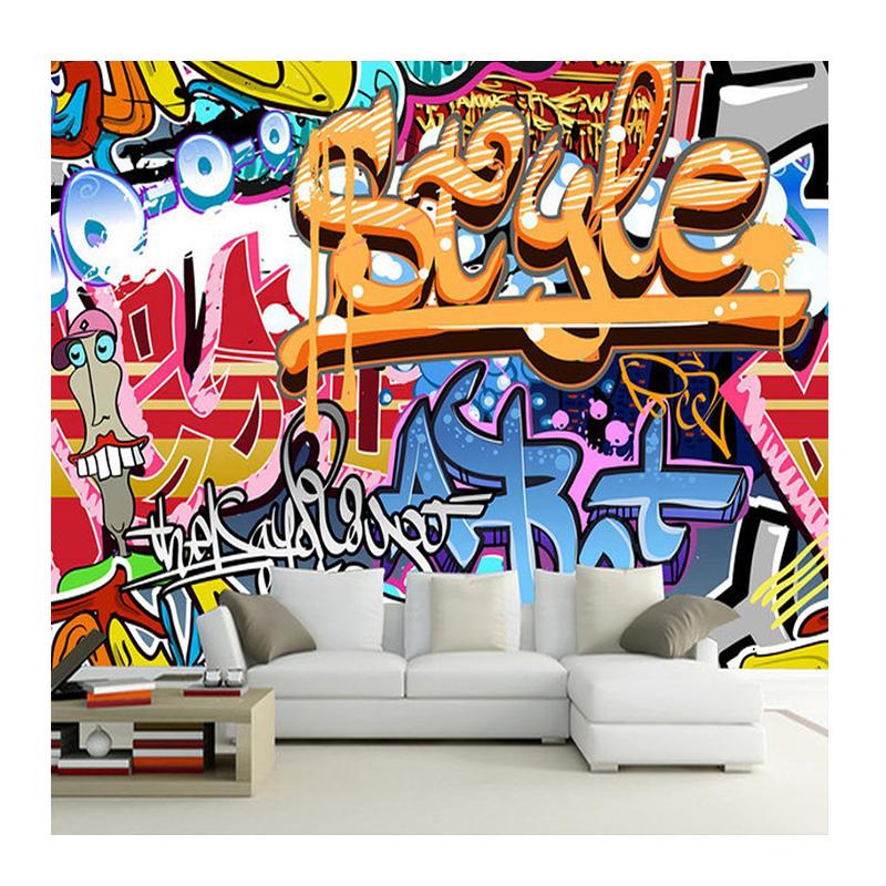 Персонализированные 3D Мультяшные Граффити Обои Абстрактные Современные Обои Бар KTV Ресторан Декорация Настенная Роспись