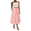Women's Skirt Bohemian Skirt Solid Color Casual Skirt With Pockets