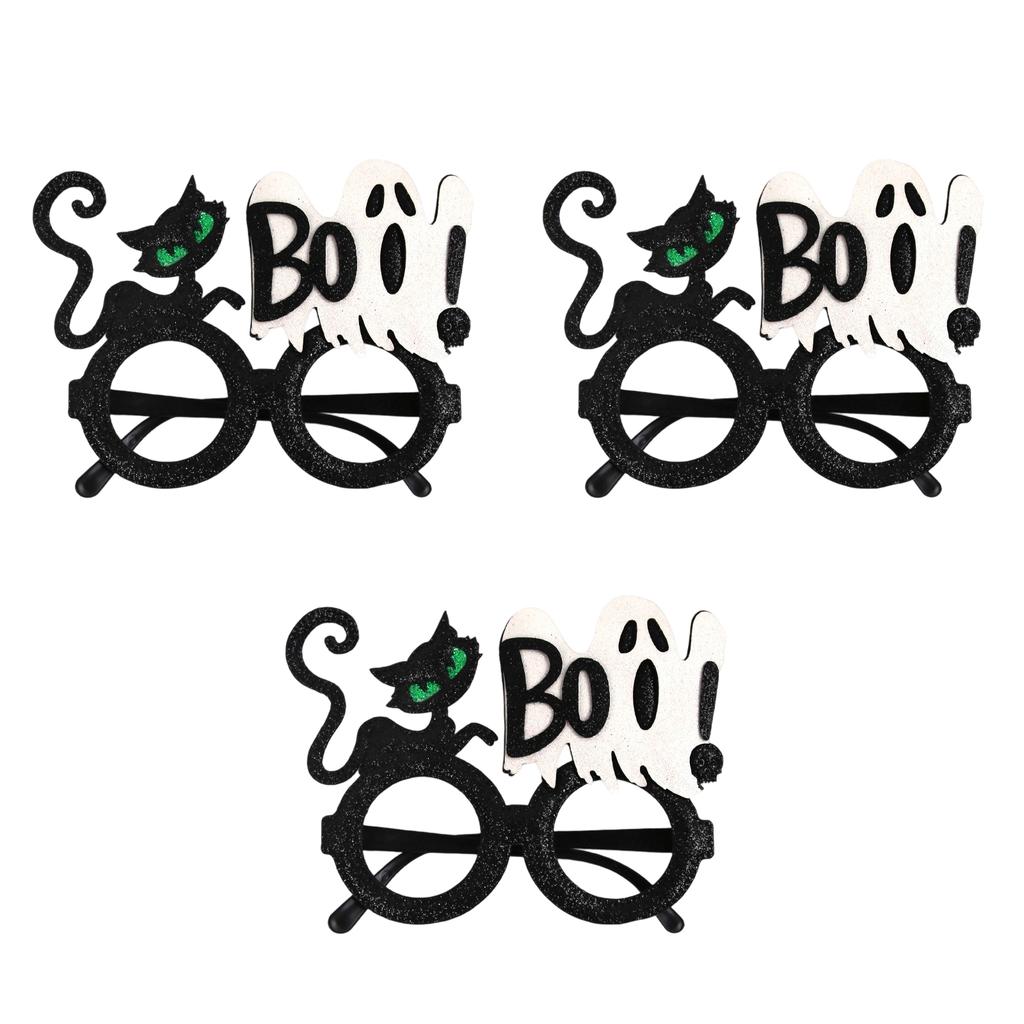 Набор из 3 шт. очков на Хэллоуин Тыква Летучая мышь Скелет Аксессуары для костюма Пластиковая оправа Украшение для вечеринки Очки