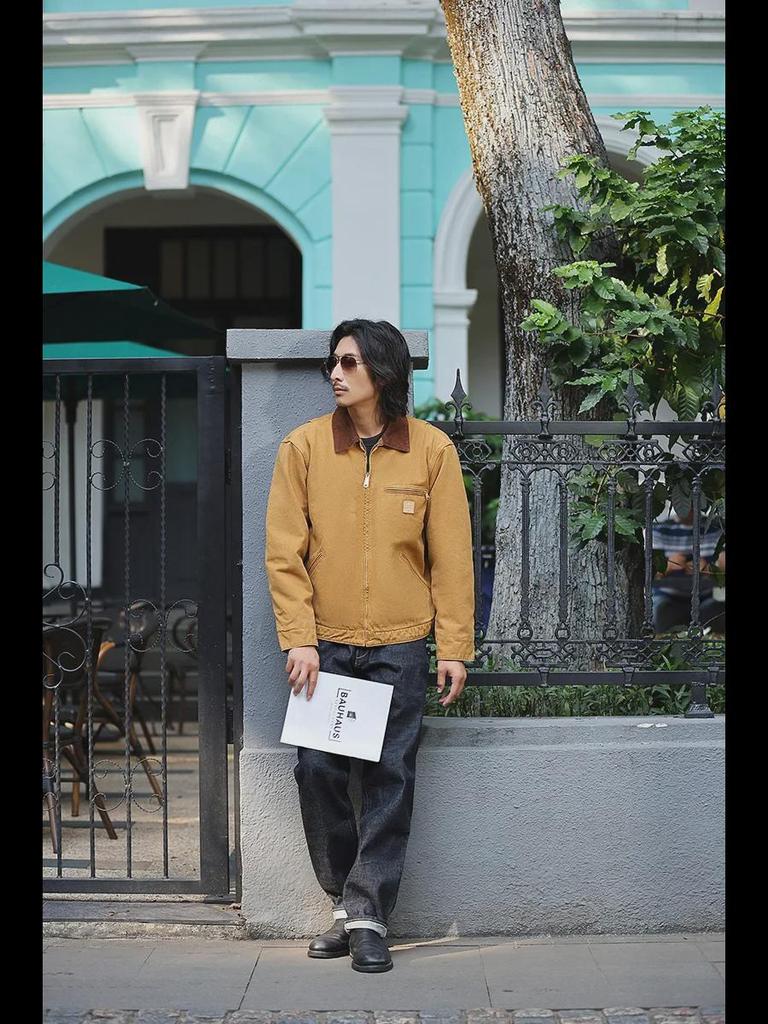 OKONKWO CleanFit Detroit Interstellar Canvas Jacket - Santa Fe J97 Thickened Design