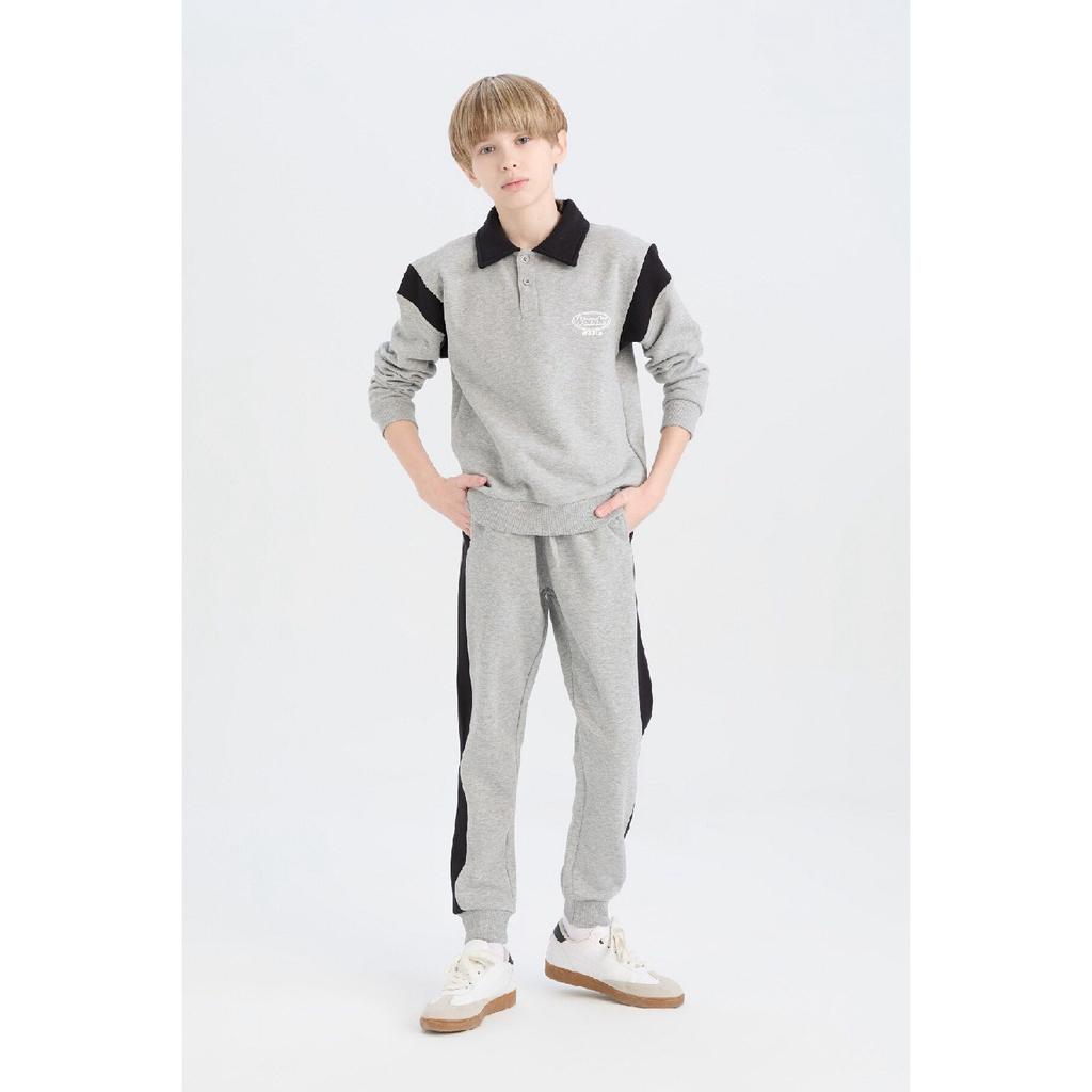 Мальчик 2 шт. Поло с принтом Толстая толстовка с высокой талией Totage Paas Tire Спортивный костюм Six