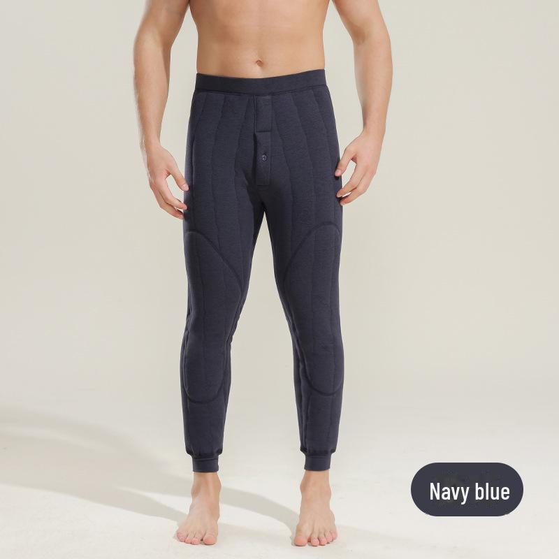 Мужские шерстяные стеганые флисовые брюки с высокой талией: Теплые зимние брюки для людей среднего и пожилого возраста.