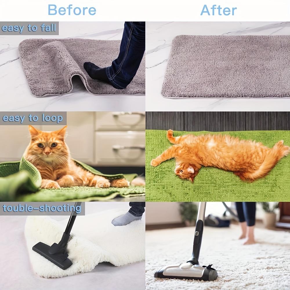 PU Washable Reusable Double Sided Carpet Grip Stickers 4 Pcs 8 Pcs for Area Rugs on Hardwood Tile Marble Floors