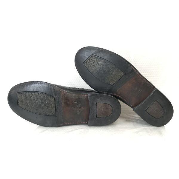 REGAL Imperial Grade Goodyear Leather Wingtip Shoes 25.0E Black Dress Shoes(USED)