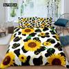 Пододеяльник с изображением подсолнуха, комплект постельного белья Queen, комплект постельного белья с изображением коровы, черно-белый абстрактный комплект постельного белья с изображением листьев растений, полиэстеровый пододеяльник