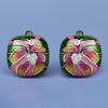 Ethnic Style Ladies Colored Flowers Epoxy Earrings Exquisite Ladies Party Jewelry Earrings Handmade Enamel Jewelry