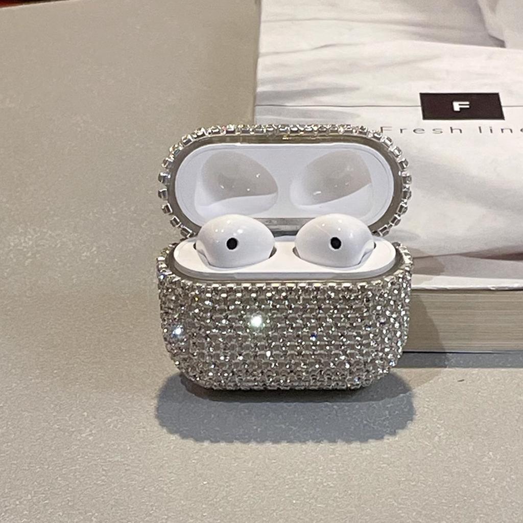 Роскошный серебряный бриллиант для чехла Apple Bluetooth-гарнитуры AirPods 1-го поколения AirPods Pro 1