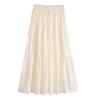Dimanaf 2025 Plus Size Summer Elastic Long Skirts High Waist Casual Women Loose Skirt Pleated Fashion Vintage Maxi