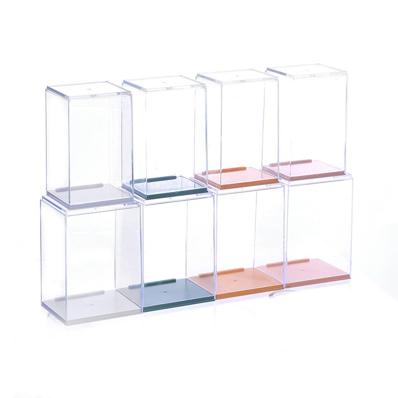 Ящик для хранения Настольная коробка для кукол Одиночная пылезащитная прозрачная стойка для выставки товаров