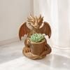 Горшок для цветов со встроенными дренажными отверстиями, 3D-печатный держатель для ручек в форме дракона, Уличный цветочный горшок для небольших зеленых растений