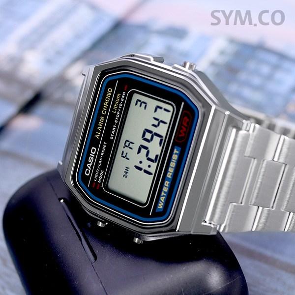 Casio Универсальные винтажные цифровые наручные часы в стиле ретро с бесплатной пряжкой