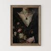 Funny Altered Art Portrait Poster Dark Academia Rococo Print Vintage Pastel Portrait Canvas Painting Bubblegum Baroque Art Print