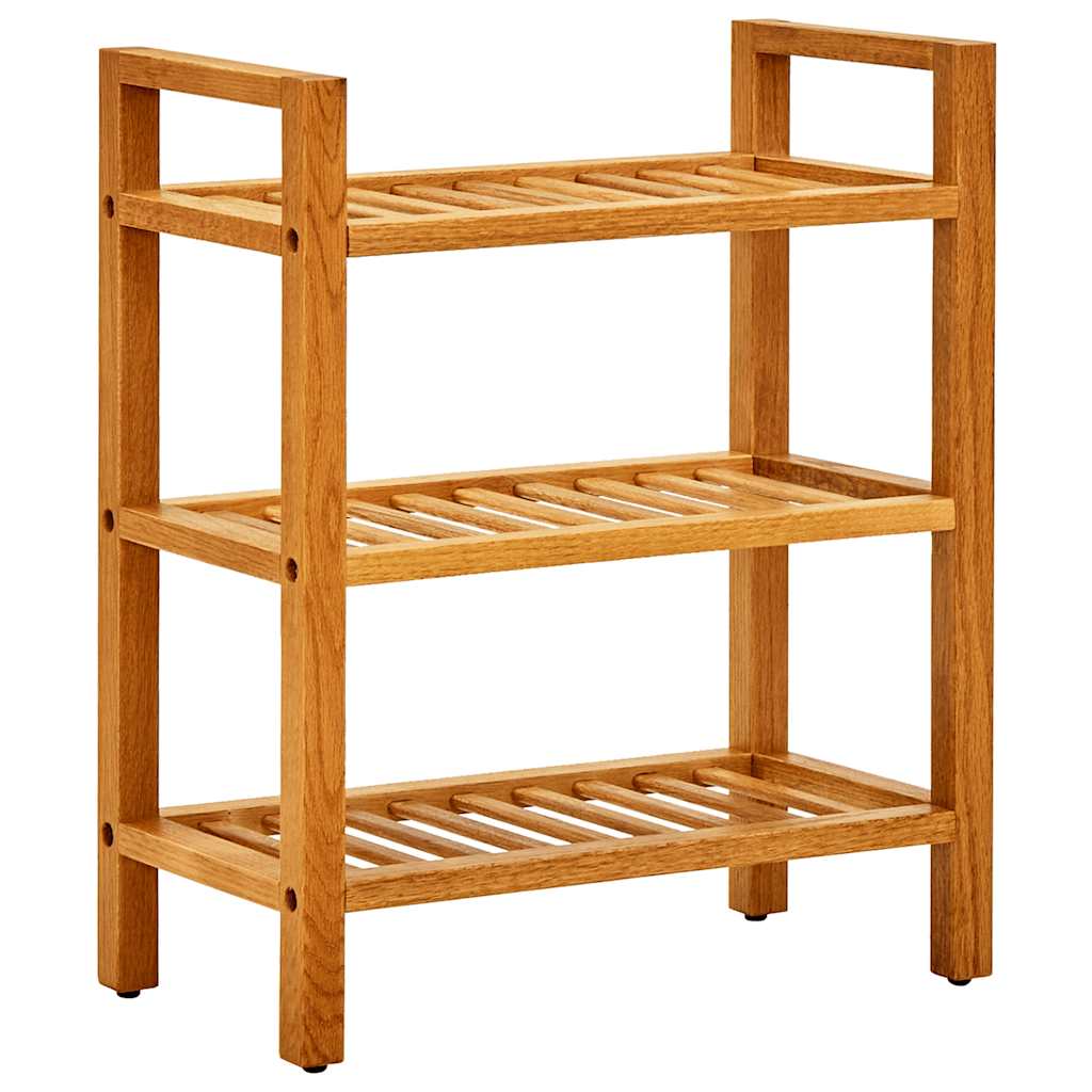 Vidaxl Stojak Na Buty Z 3 Półkami, 50X27X60 Cm, Lite Drewno Dębowe