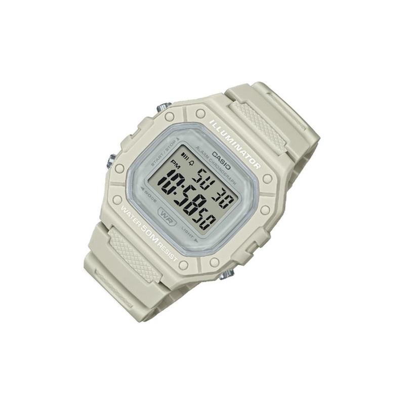 Casio Серия DIGITAL - квадратные модные трендовые спортивные 50 метров водонепроницаемые кварцевый механизм полимерный ремешок японские и корейские часы женские часы W-218HC-8AV