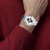 Seiko Солнечный кварцевый механизм Стальной ремешок Часы Мужские Часы Белый циферблат SSC033J1