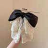 Retro Ponytail Hair Clip Embroidered Mesh Headwear Fashion Bow Hair Claws  Hair Accessories