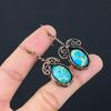 Arizona Sea Sediment Gemstone Pure Copper Wire Wrapped Handmade Jewelry Earrings For Gift