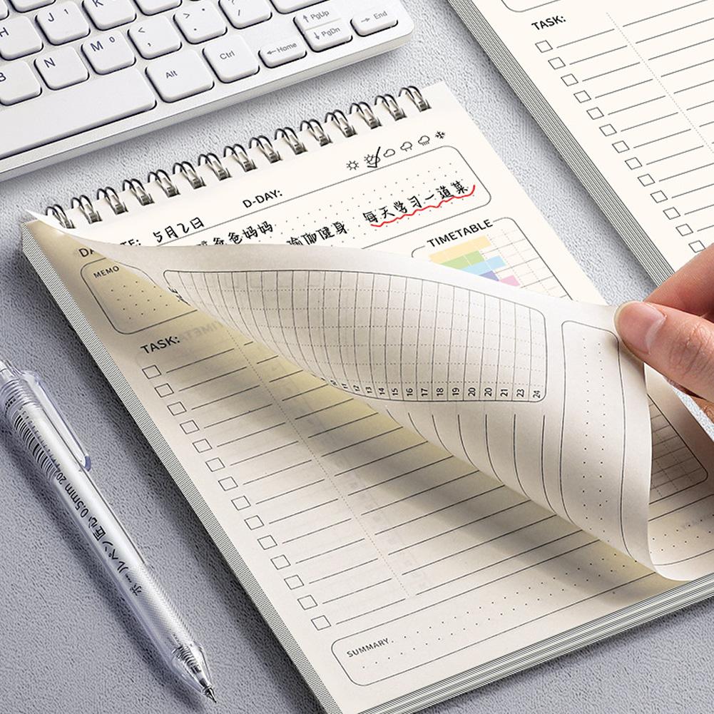 A5 Planner Agenda Spiral Notebook Daily Plan To Do List Notepad 160 Pages Coil Bound Schedule Office School Stationery Supplies