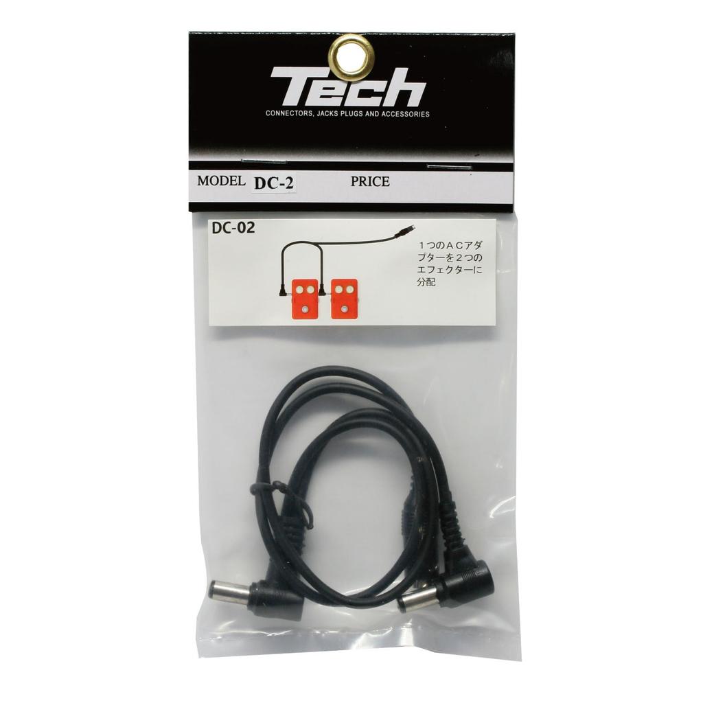 TECH DC Cable Power Distribution Cable Power Supply Cord Black 2-prong DC-2