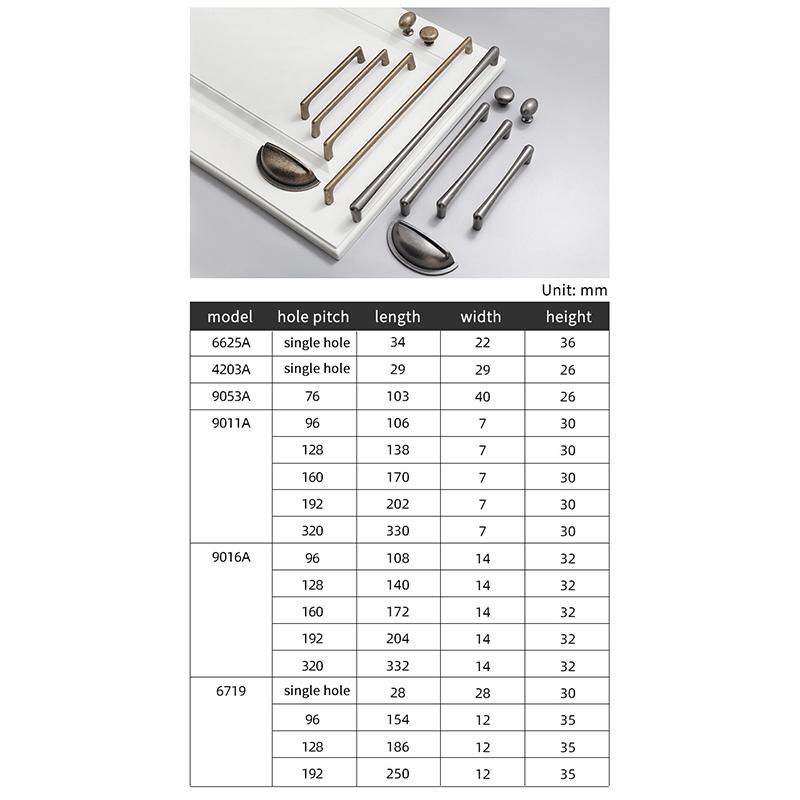 Retro Antique Bronze Furniture Pull Durable Aluminum Handle for Cabinet Wardrobe Storage Drawer Kitchen Decor