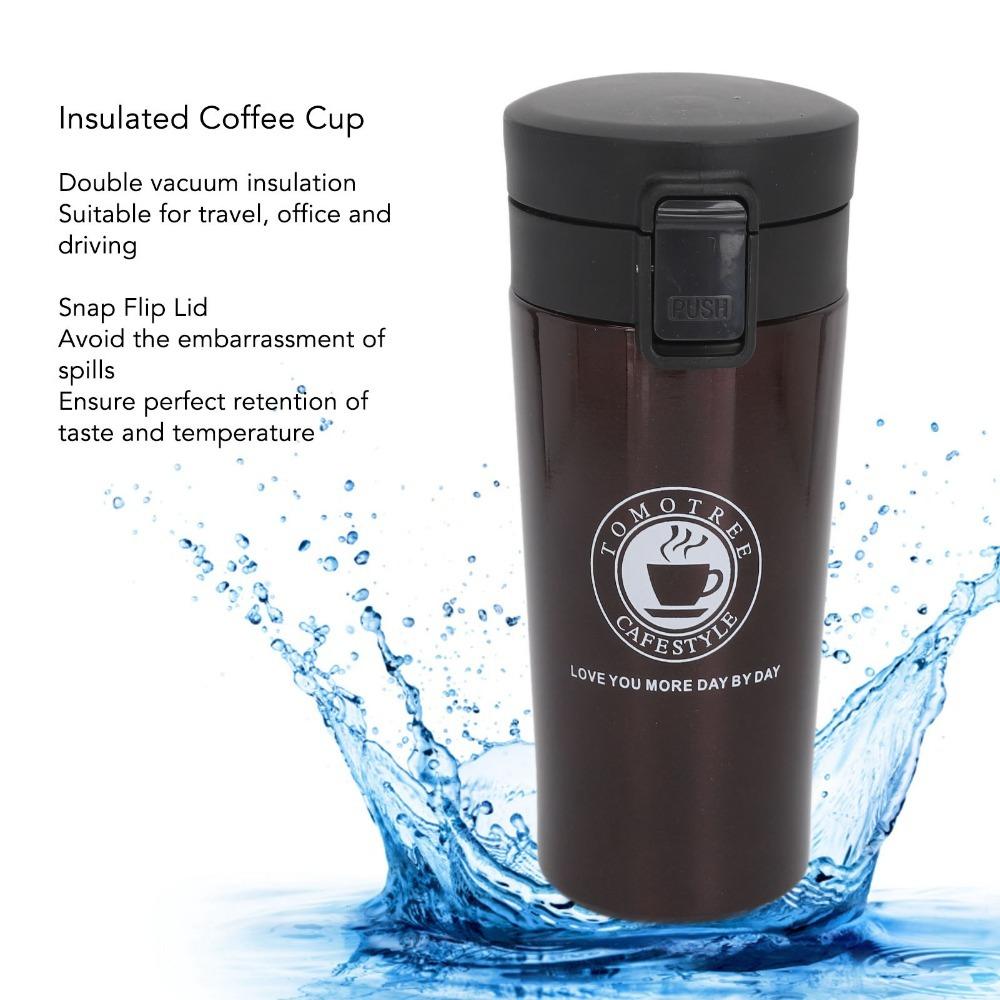 Vacuum-Sealed Insulated Coffee Cup Dual Layers Vacuum Coffee Cup Portable Coffee Mug Travel Use