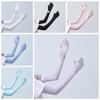 Elastic Long Ice Silk Sleeves Thin Cycling Gloves Breathable Sunscreen Arm Covers  Outdoor