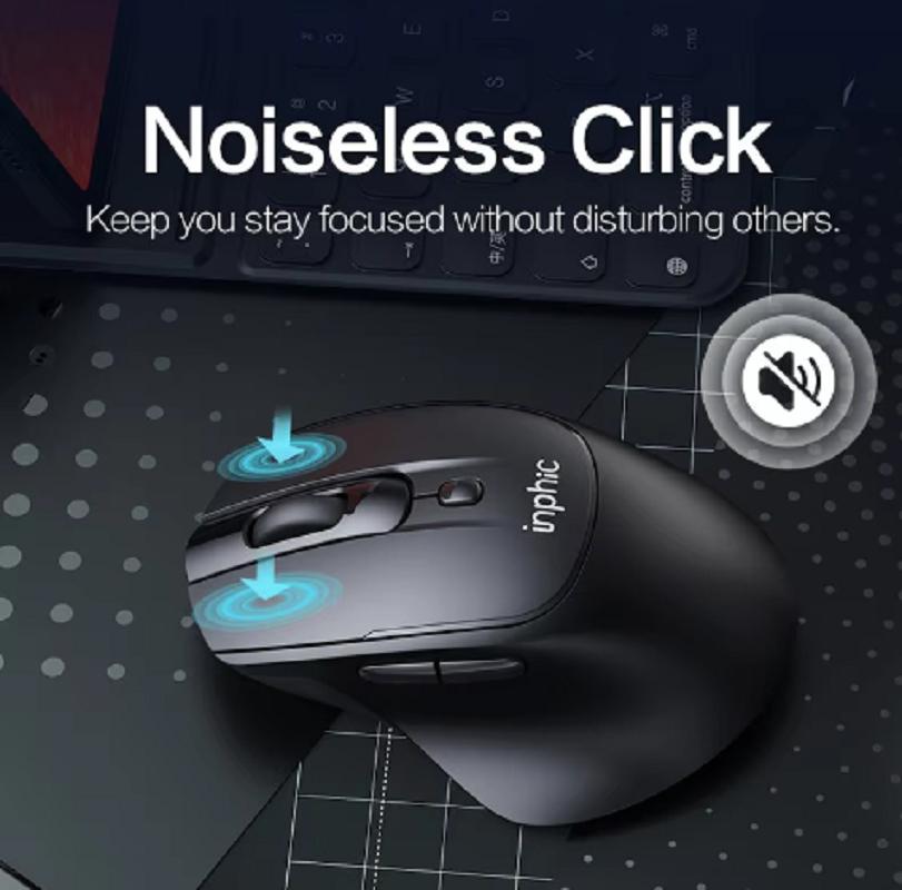 Inphic DR2 беспроводная Bluetooth-мышь с тремя режимами бесшумной зарядки для ноутбука, офиса, мобильного телефона, планшета, универсального