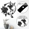 CHIUIN Metal Bird Wall Art Decor Garden Living Room Decor Metal Bird Wall Silhouette Hummingbird Flower Wall Art Hanging Decoration Gift (10in,Black)