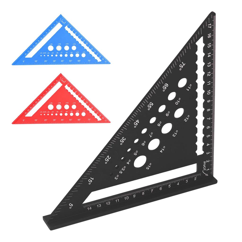 7-дюймовая треугольная линейка, метрический стропильный угольник, 90-градусная линейка, транспортир, алюминиевый сплав, деревообработка