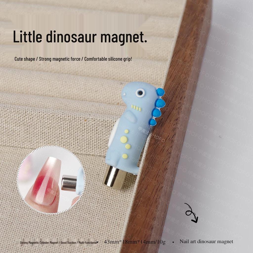 Cat Eye Nail Art Strong Magnet Tool with Cute Dinosaur Silicone Handle