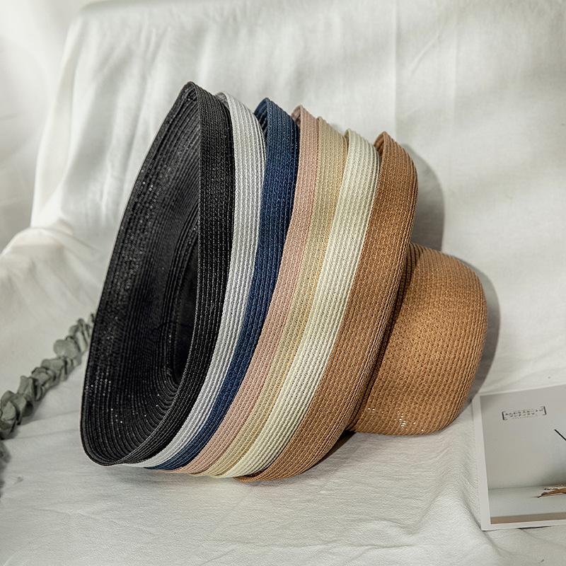 Соломенная шляпа в стиле Хепберн, элегантная соломенная шляпа, винтажная солнцезащитная пляжная плетеная шляпа для женщин