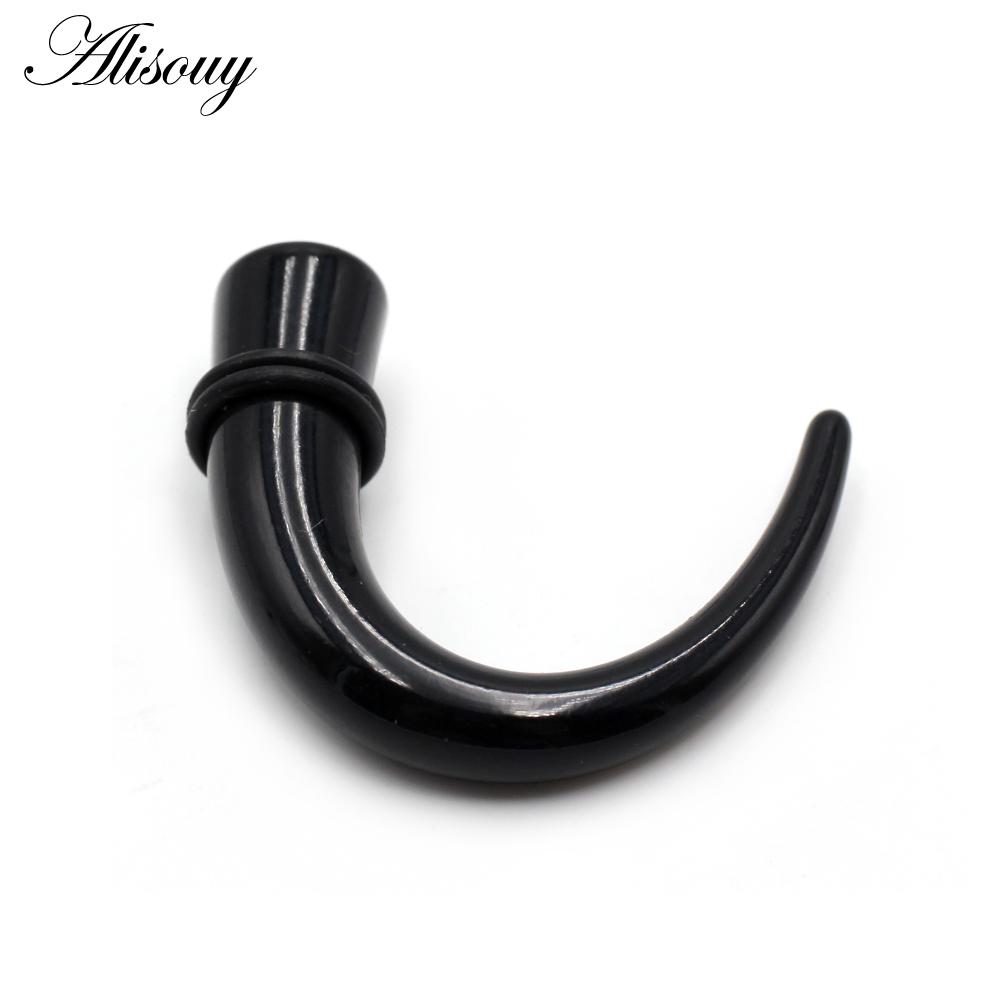 Alisouy 2 шт. 1,6 мм-11 мм акрил C Sahpe Buffalo Horn ушные манометры ушные конусы растягивающиеся заглушки туннельный расширитель ювелирные изделия для пирсинга