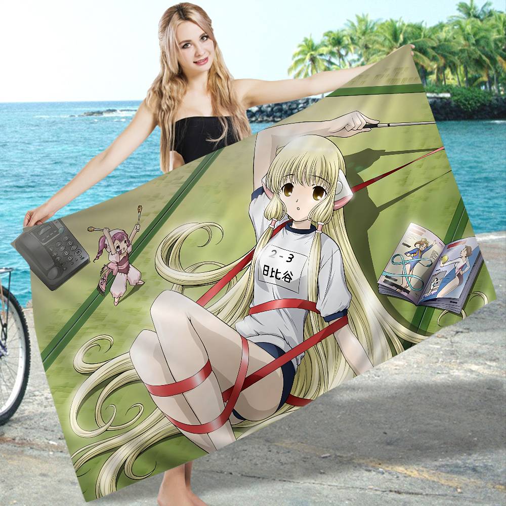 Классическое Милое Аниме C-Chobits Микрофибровое Одеяло Быстросохнущие Пляжные Полотенца Большого Размера Печать Супер Впитывающее Полотенце-Одеяло для Бассейна