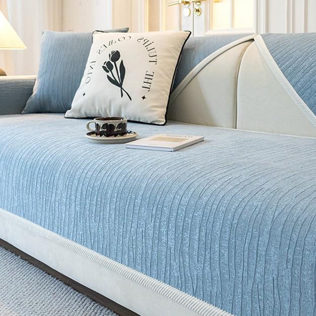 Французская кремовая ветровая диванная подушка Универсальная для всех сезонов Новая нескользящая подушка для сиденья Премиальная кожаная чехол-накидка для дивана