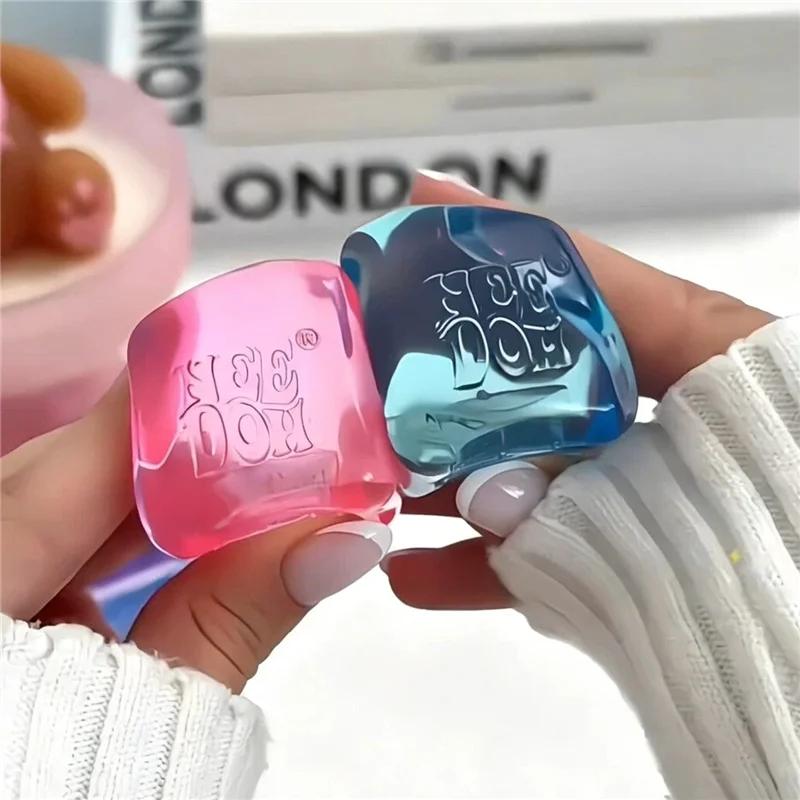 Needoh Teenie Nice Набор из 4 мини-игрушек-антистресс Ледяные кубики Медленно восстанавливающие форму Игрушки-сжималки Снимающие стресс Игрушки-фиджеты Для подарков на вечеринку