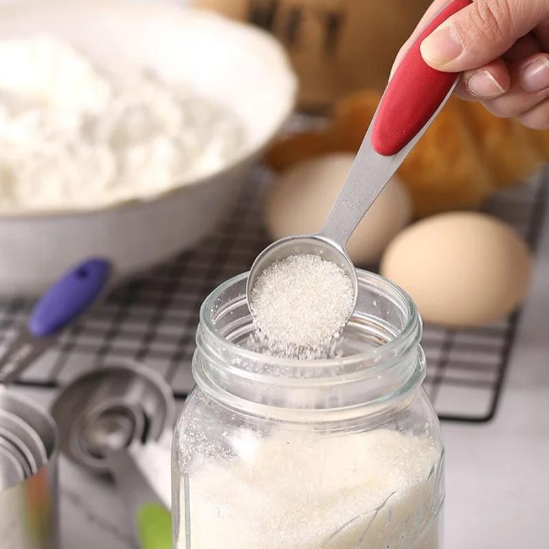 5pc/10pcs 304 stainless steel multifunctional scale spoon,coffee and milk powder measuring cup and spoon,kitchen baking tool set