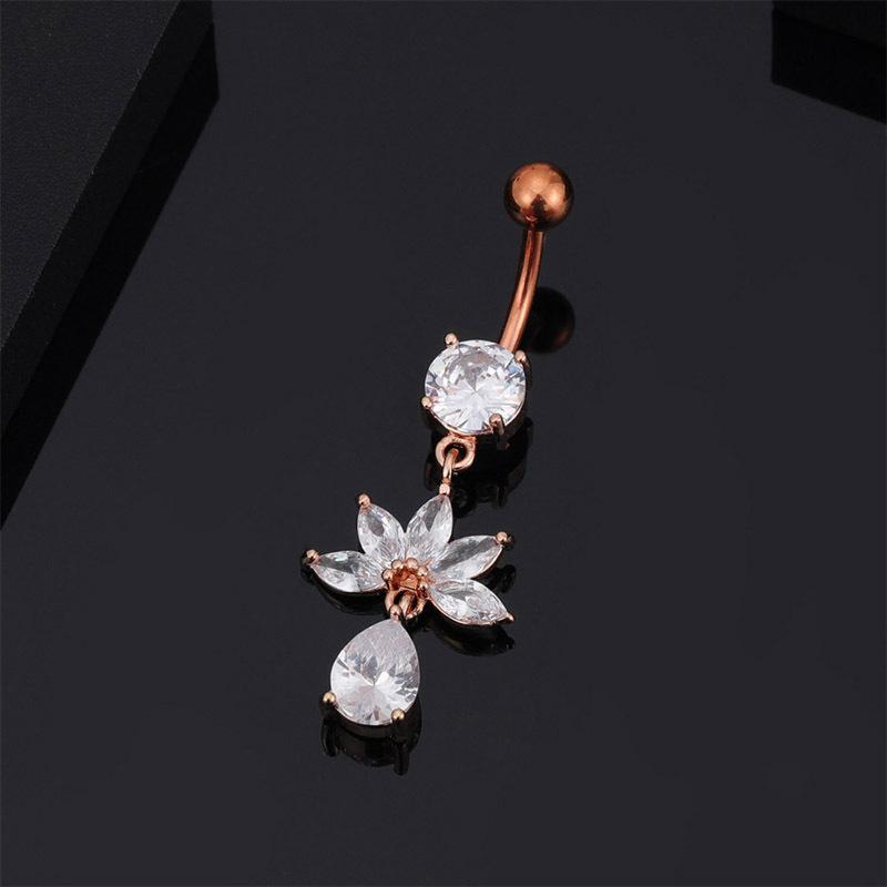 Кольцо для пупка из циркония для женщин и девочек, кольца для пупка из нержавеющей стали, сексуальные украшения для тела, пирсинг