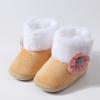 Baby Boots Unisex Baby Thick Velvet Shoes Bowknot Flower Decoration Soft Soled Toddler Shoes