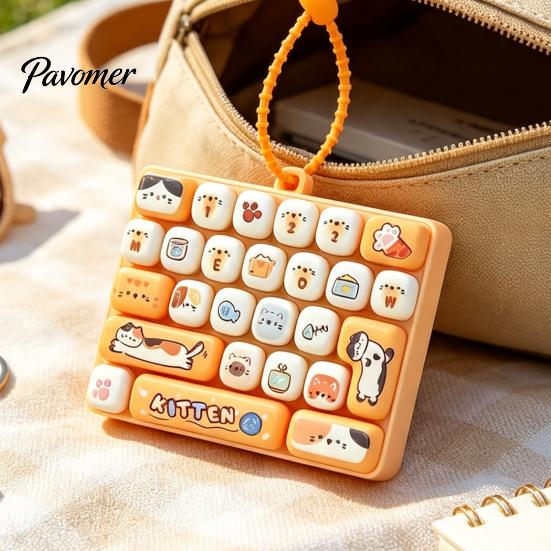 Аксессуар для рюкзака для студентов, Механическая игрушка-брелок-фиджет, 26 тактильных аналоговых клавиш, Гибкое кольцо для снятия стресса, Портативный брелок для снятия стресса