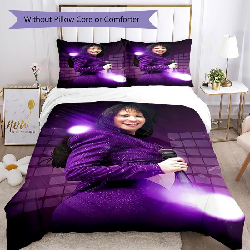3pcs Selena Quintanilla Bedding Set Duvet Cover Closure Includes 1 Duvet Cover & 2 Pillowcases, Soft and Comfortable for All Seasons.