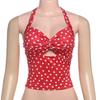 Dot Sleeveless Crop Top Korean Style Women Camisole Ins Fashion Halter Vest Top  Summer