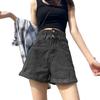 Pants Classic and Minimalist Fashion Versatile Women's Summer Loose High-waisted Thin Rolled Leg A-line Denim Shorts Individuality and Trendiness