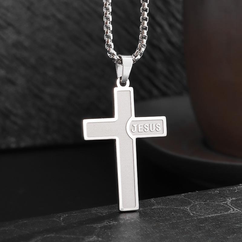 Новое европейское и американское мужское ожерелье с крестом из нержавеющей стали, кулон из титановой стали, ювелирное изделие