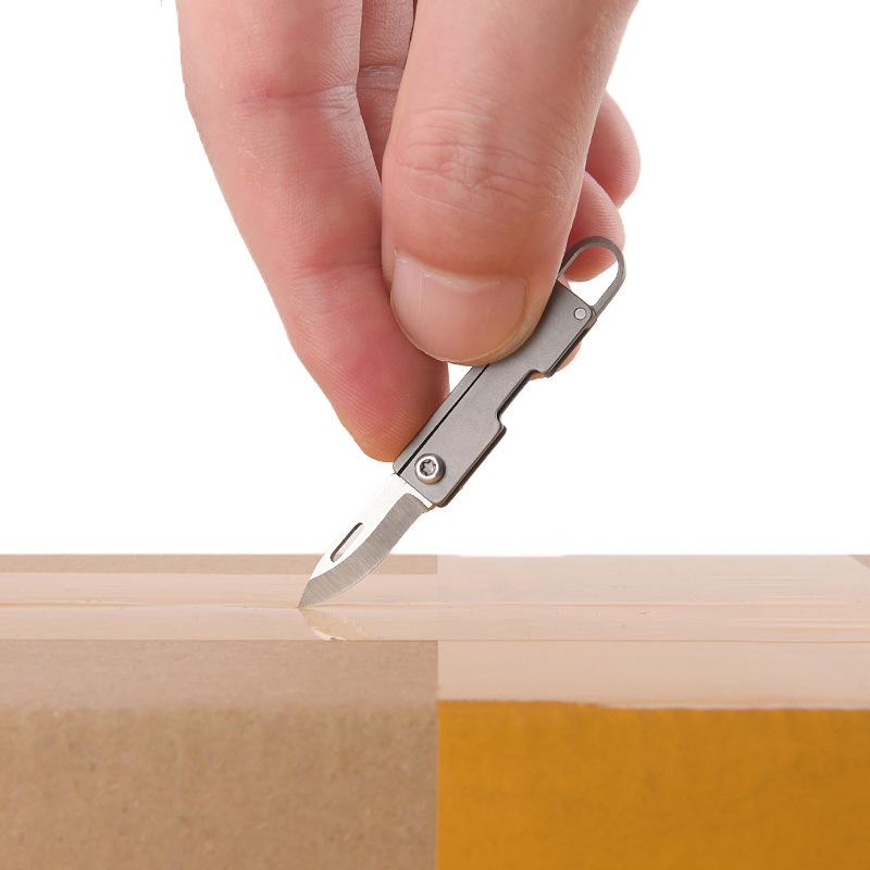 Titanium Mini Folding Knife Thin Pocket Knives Outdoor Camping Knife For Women Fruit Knives Unpacking Express Opener